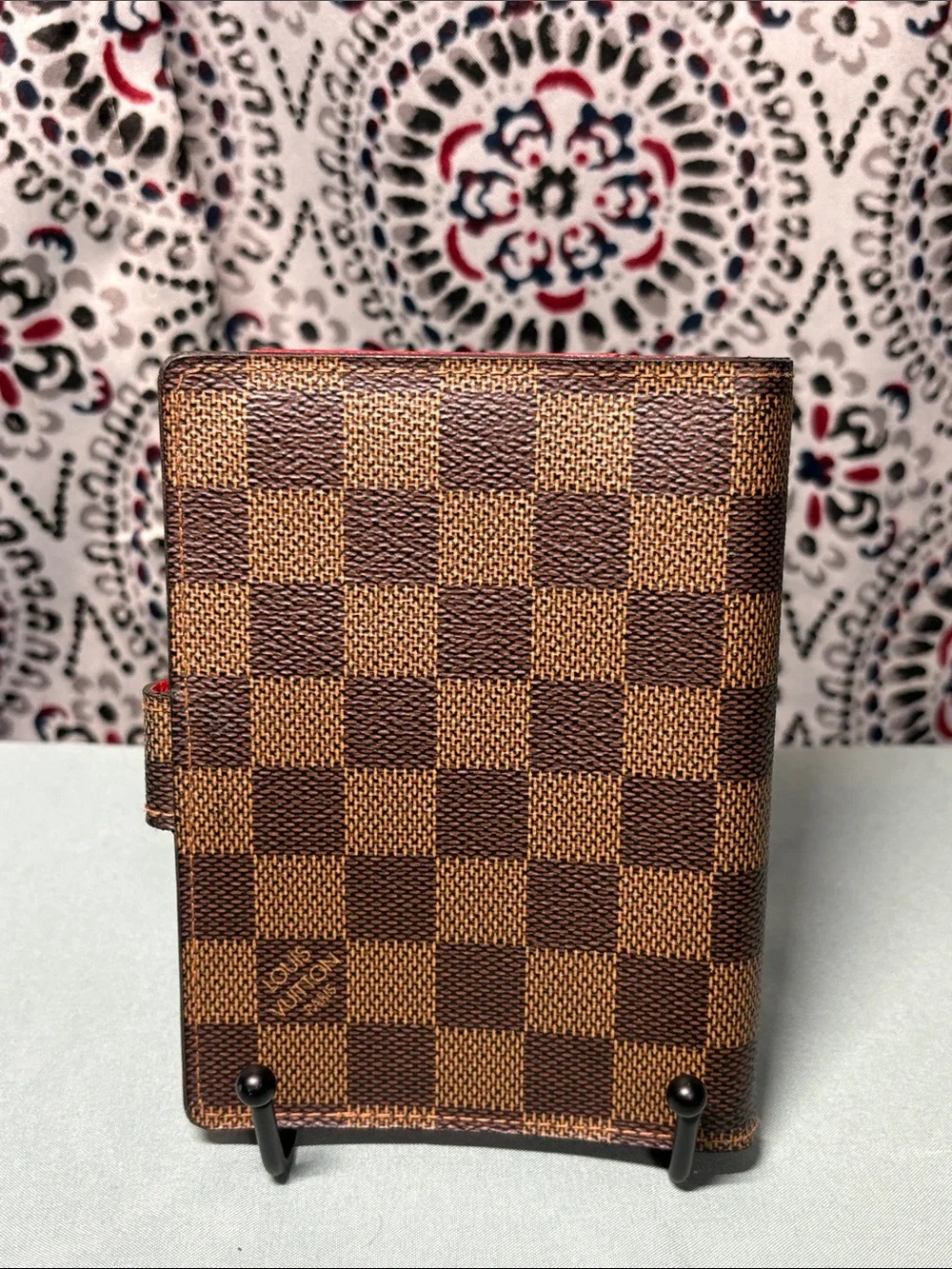 Louis Vuitton Damier Ebene Koala Agenda PM - Red Cross Grain Leather